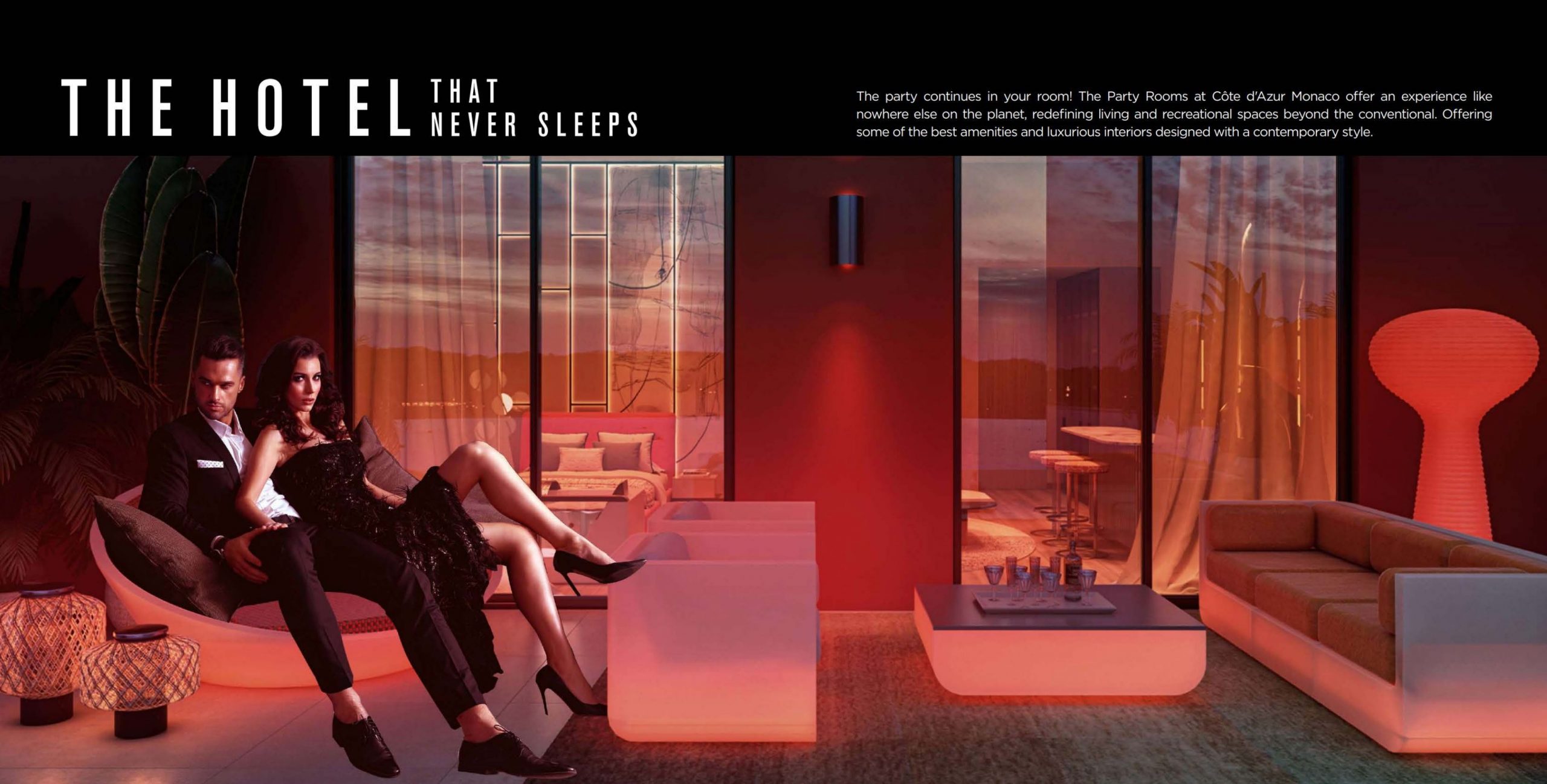 Outdoor party area of your party room in the Monaco at the Heart of Europe World Islands Dubai