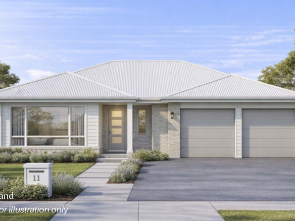 Dual key house and land facade Bahrs Scrub Queensland modern single storey home with double garage and landscaped frontage